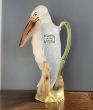 St. Clement Stork Jug, Rare Vintage French Absinthe Jug, Zoomorphic Faience