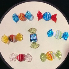 Vintage Art Glass ‘Boiled Sweets’ Italian Murano Style x 7 Colourful Job Lot Art