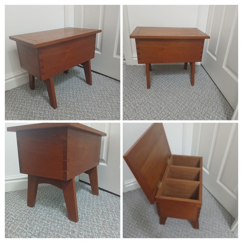 Vintage wooden footstool table - wooden,