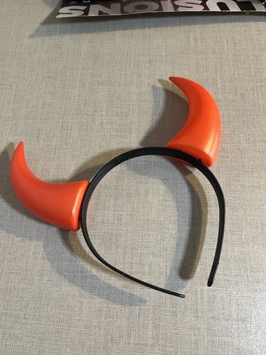 Red devil horns headband - horns,
