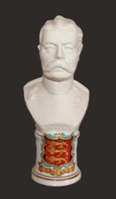 WWI SAVOY CRESTED CHINA PARIAN BUST LORD KITCHENER OF KHARTOUM ENGLAND CREST