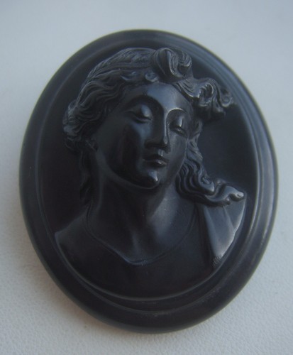Victorian vulcanite cameo - vulcanite,