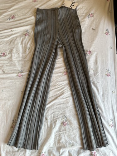 Grey silver trousers - trousers,