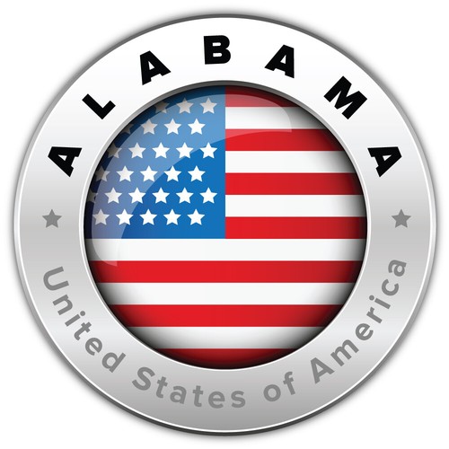 Alabama usa state silver badge - alabama,