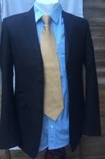 ALBERT HADSON Dark Chocolate mens suit Chest 44 Trousers 32” X Leg 32”