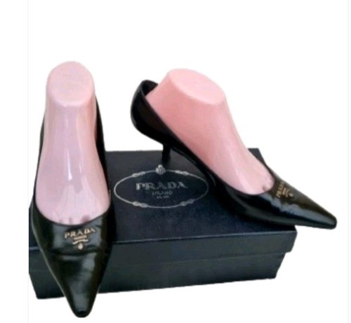 Auth prada black patent - prada,