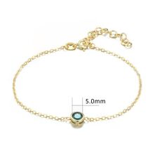 Ladies 18 Carat Gold Vermeil & Sterling 925 Silver 0.5 Carat Emerald Bracelet
