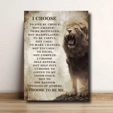 Inspirational personal development plaque printed on metal sheet retro style