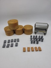Job Lot Of Britains Farm; Round Hay Bales, Milk Churns, Sacks And Feed Manger.