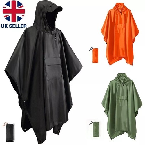 Hooded rain poncho - hooded,