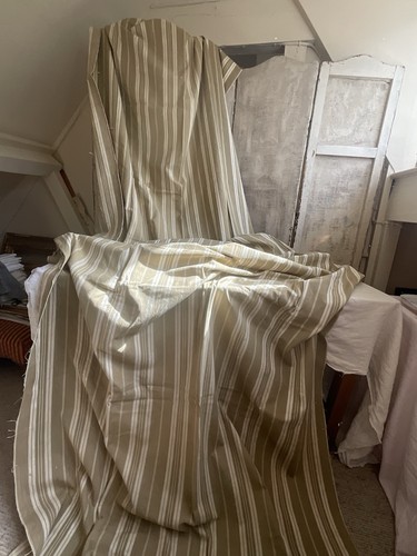 Vintage fabric ticking - vintage, khaki