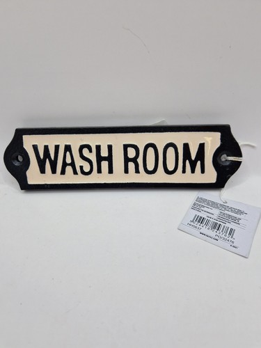Cast iorn washroom sign - washroom,