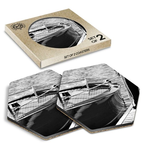 Hexagon coasters bw - x,