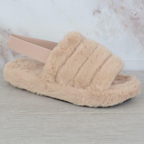 Womens ladies faux fur slip - ladies,