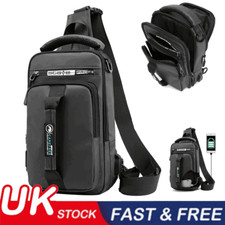 Men's Crossbody Bag Shoulder Sling Bag Anti-theft Lock Chest Bag