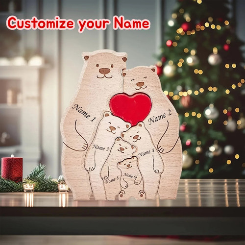 Custom wooden bear family - wooden,