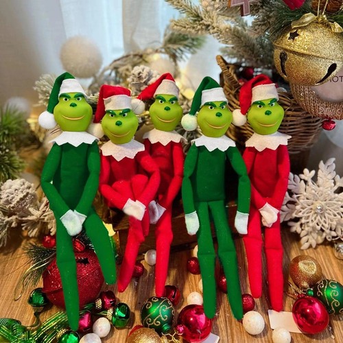 New grinch christmas elf plush - grinch,