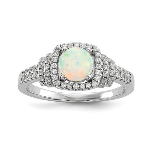 Opal and lab created ring - lab,
