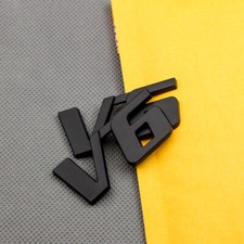 2Pcs Black V6 Metal Emblem