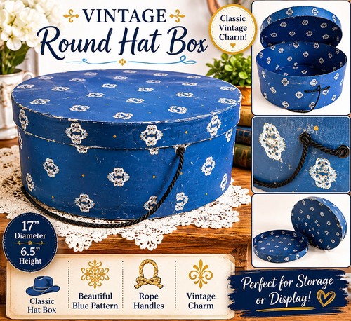 Hat box blue - hat, box,
