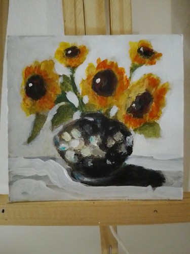 Sunflowers painting vintage - sunflowers,