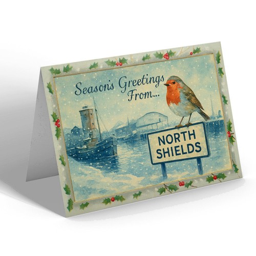 Xmas notelet north shields - xmas,