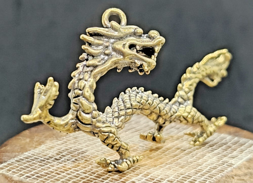 Antique dragon pendant - antique,