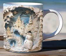 3d snowman Christmas mug cup