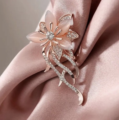 Pink flower brooch - flower,