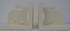 Wooden Rabbit Bookends Pair