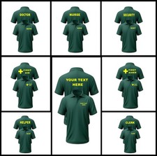 Personalised Printed Polo Shirt Ambulance Aider First Responder Paramedic Doctor