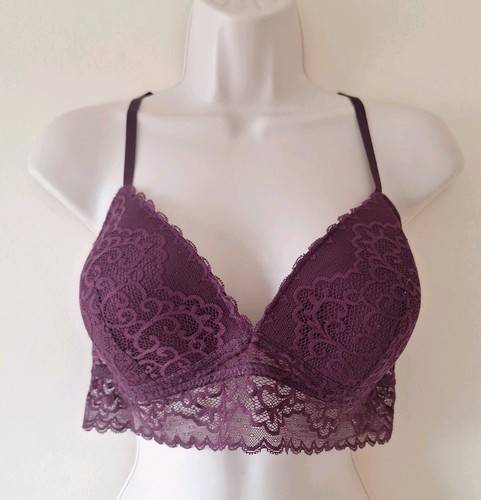 Purple lace padded bralette - padded,