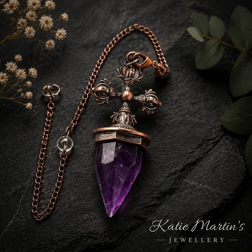 Natural amethyst crystal - natural, cross