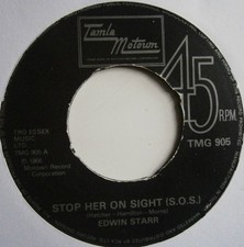EDWIN STARR: S.O.S. (Stop Her On Sight) (Tamla Motown) 1974 Reissue 7"