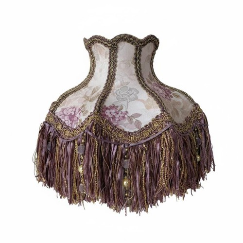 Violet floral tassel lampshade - tassel,