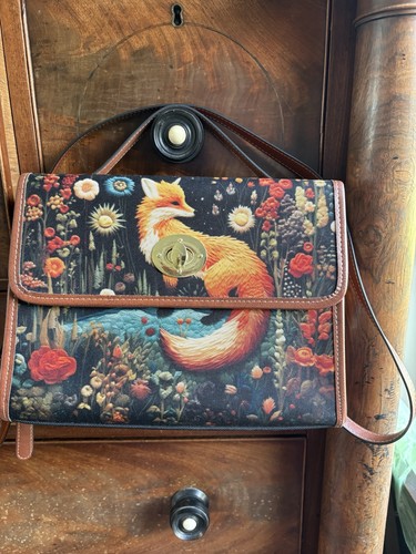 Faux embroidered canvas and - embroidered,