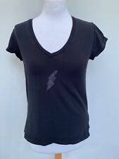 Basic T-Shirt Zaggora size 10 black cap sleeves cotton blend womens