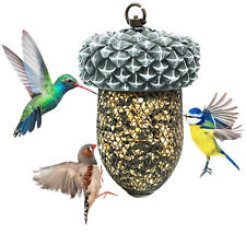 Acorn Shaped Metal Bird Feeder Nuts Seeds Fat Hanging Ornate Garden Decor Patio
