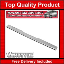 FITS MERCEDES VITO VIANO W639 03>10 REAR BUMPER PROTECTOR COVER STAINLESS STEEL 