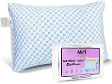100% Shredded Memory Foam Pillow Firm pillows with 2 Comfort Zones Cooling & Bam