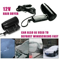 Small 12V Black Compact Travelling Festival Camping Portable In Car Hair Dryer