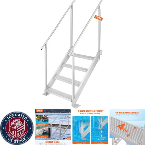 Step aluminum dock ladder - aluminum,