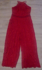 LADIES SIZE 14 LIPSY RED FLORAL LACE  SLEEVELESS ROUND NECK OCCASIONS PLAYSUIT