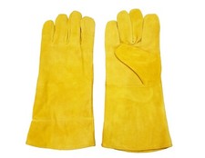 Heat Resistant Yellow Leather Welding Gloves Superior Gauntlets for TIG MIG BBQ