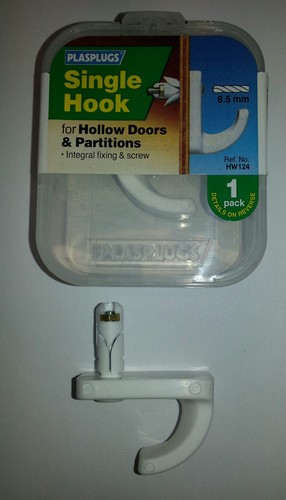 Plasplugs hollow door hooks - hollow,