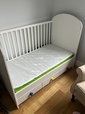 IKEA GONATT Cot Bed 140x70cm Mattress + 3 Drawers. 3 Positions. Great condition.