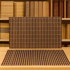 2 PC DARK BROWN CREAM  TABLE