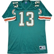Champion Miami Dolphins NFL Jersey Men's 48 L-XL Dan Marino #13 Vintage Teal