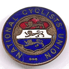 Vintage National Cyclists Union Member Enamel Pin Badge Cycling Memorabilia UK