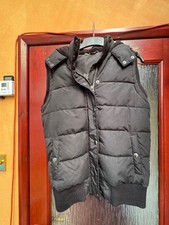 TU Ladies' Black/Grey  Long Length Padded Gilet Jacket - Size 12